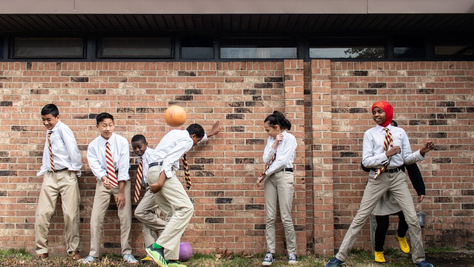 Fugees Academy students playing