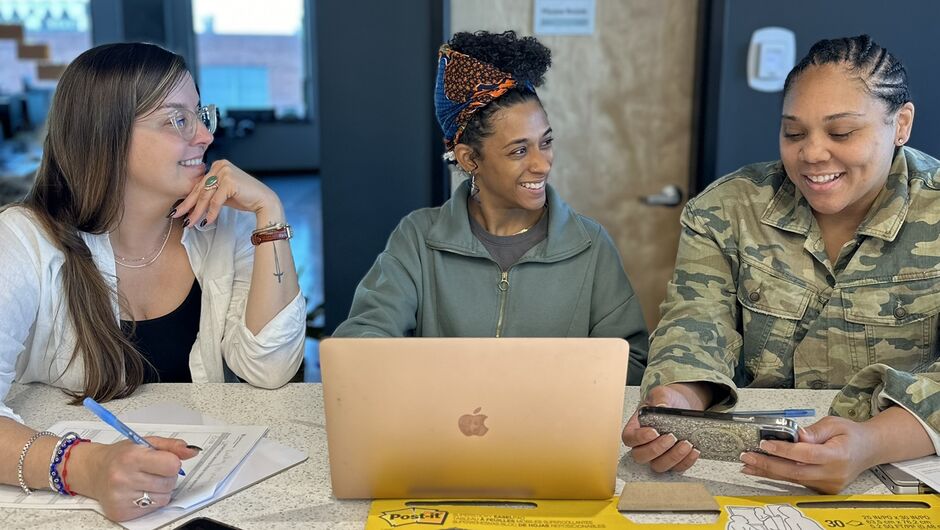A group of teachers working together.