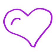 A hand-drawn purple heart icon.