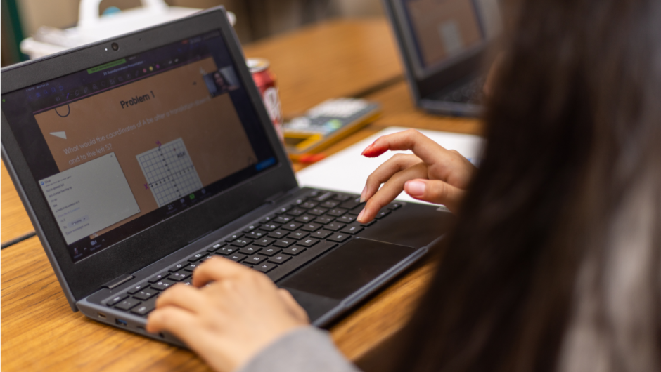 student studying remote on computer