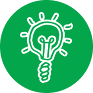 Illustration of a bright light bulb