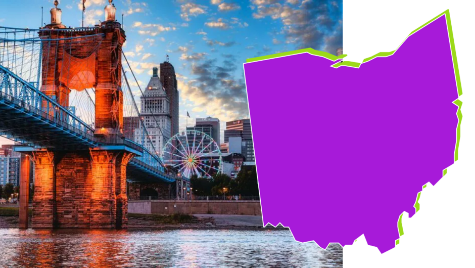 An image of a cityscape overlaid with an Ohio state graphic.