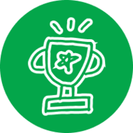 Illustration of a trophy with a star on it