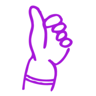 A hand-drawn thumbs-up icon.